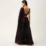 Black Embellished Sequinned Semi-Stitched Lehenga & Unstitched Blouse With Dupatta