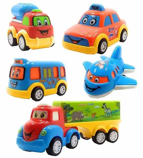 Pull Back Toy Vehicles Pack of 5 - Multicolor