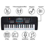 37 Keys Electronic Keyboard Piano With Microphone - Black