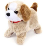 Battery Operated Jumping Walking and Barking Puppy Soft Toy - Beige