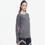 Women Charcoal Grey LS Sports Training T-shirt