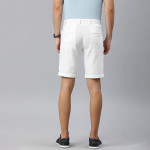 Men White Solid Slim Fit Regular Shorts