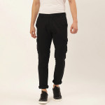 Men Black Slim Fit Cargos Trousers