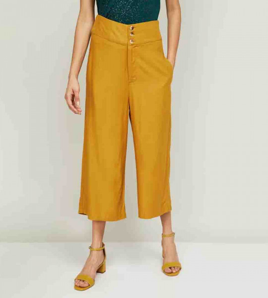 Women Solid Culottes with Pockets