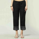 Women Striped Drawstring Cropped Palazzos