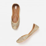 Women Gold-Toned Embellished Mojaris