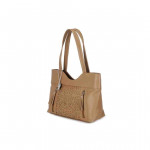 Brown & Beige Shoulder Bag With Wallet