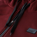 Men Maroon Solid Hooded Sweatshirt