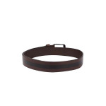 Men Brown Striped Leather Belt