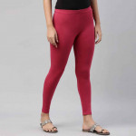 Women Pink Solid Ankle-Length Leggings