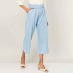 Women Solid Elasticated Culottes