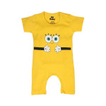 Infant Kids Yellow & White Printed Pure Cotton Rompers