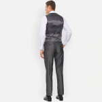 Men Grey Self-Design Slim-Fit Single-Breasted Formal Suit