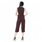 Tie Front Solid Jumpsuit