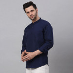 Men Navy Blue Casual Shirt