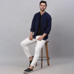 Men Navy Blue Casual Shirt